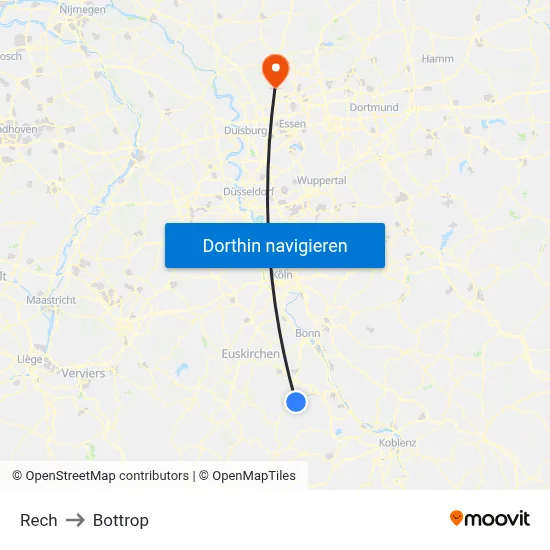 Rech to Bottrop map