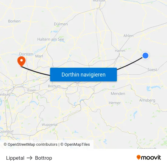 Lippetal to Bottrop map