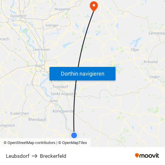 Leubsdorf to Breckerfeld map