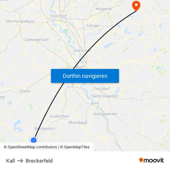 Kall to Breckerfeld map