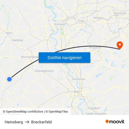 Heinsberg to Breckerfeld map