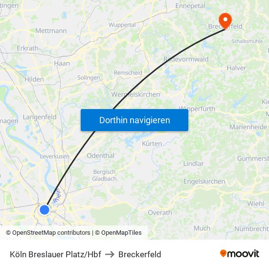 Köln Breslauer Platz/Hbf to Breckerfeld map