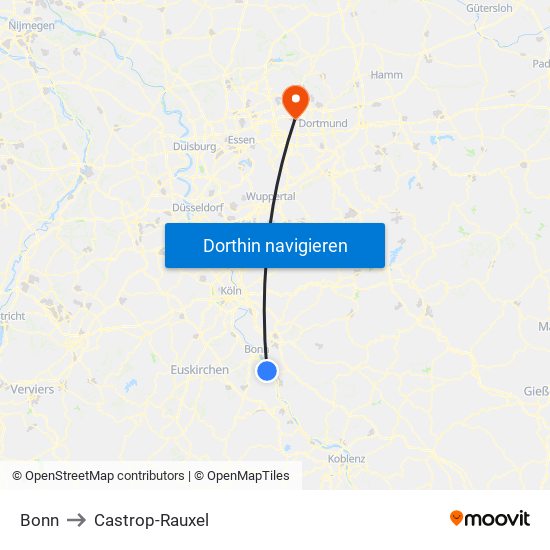 Bonn to Castrop-Rauxel map