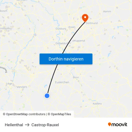 Hellenthal to Castrop-Rauxel map