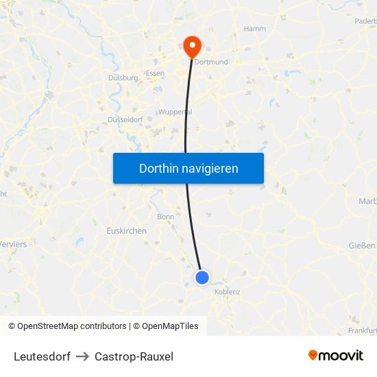 Leutesdorf to Castrop-Rauxel map