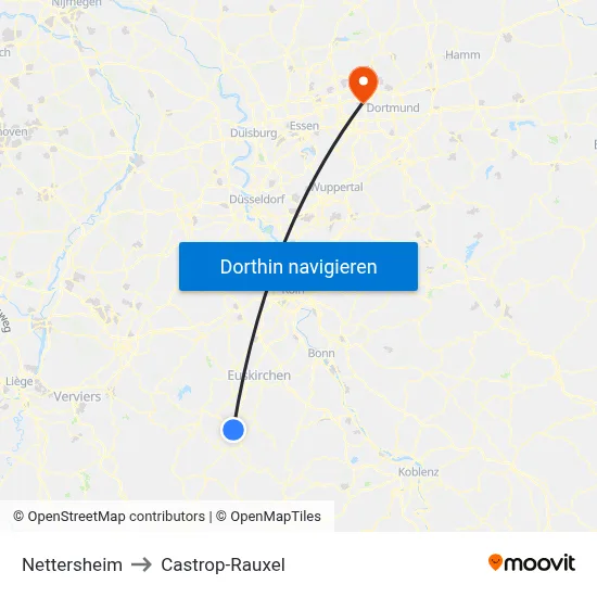 Nettersheim to Castrop-Rauxel map
