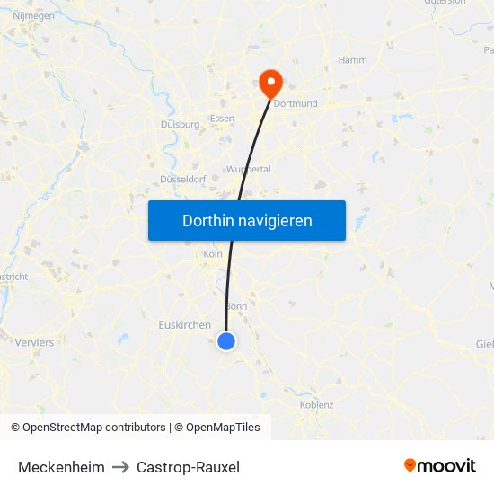 Meckenheim to Castrop-Rauxel map