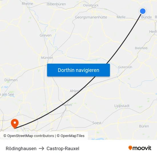 Rödinghausen to Castrop-Rauxel map