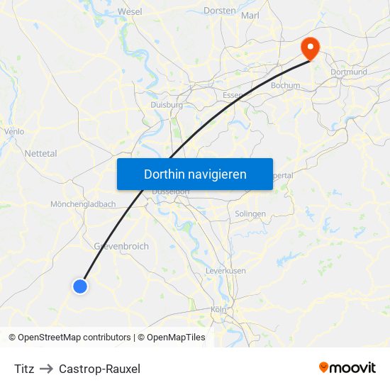 Titz to Castrop-Rauxel map