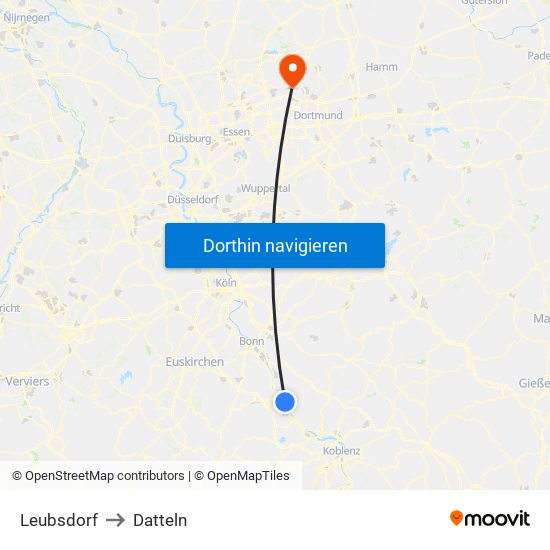 Leubsdorf to Datteln map