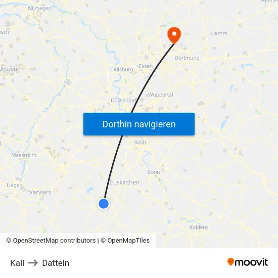 Kall to Datteln map
