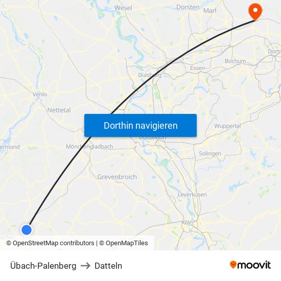 Übach-Palenberg to Datteln map