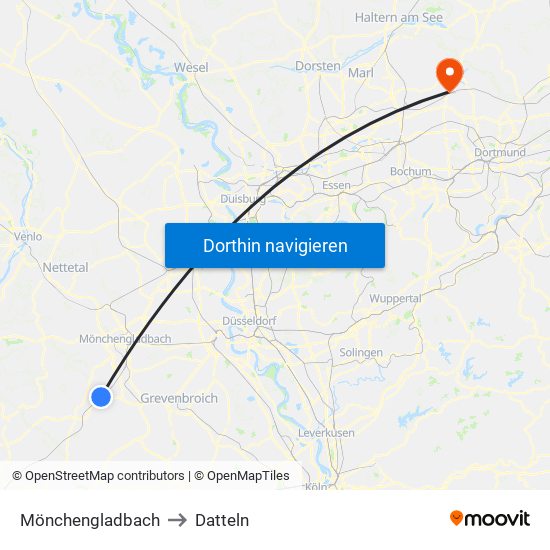 Mönchengladbach to Datteln map