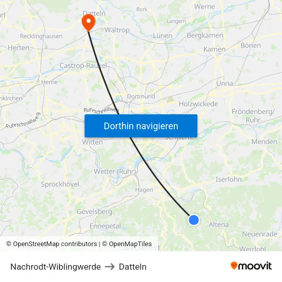 Nachrodt-Wiblingwerde to Datteln map
