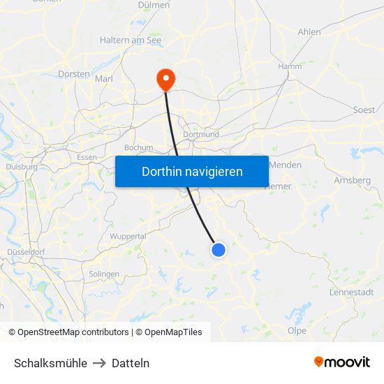 Schalksmühle to Datteln map