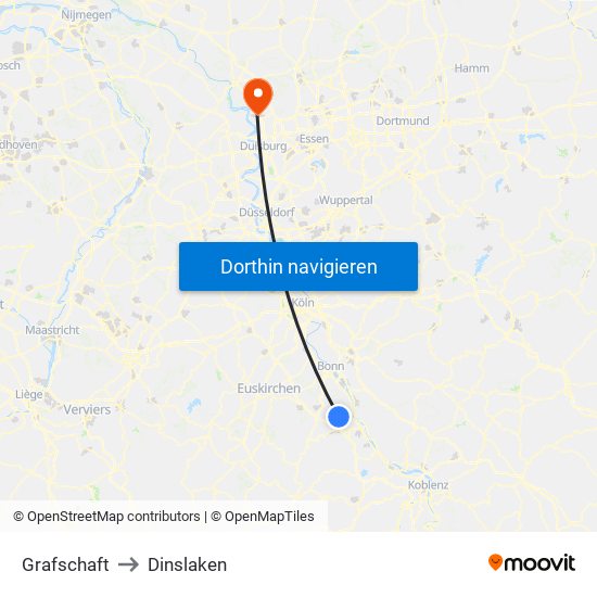 Grafschaft to Dinslaken map