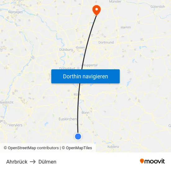 Ahrbrück to Dülmen map