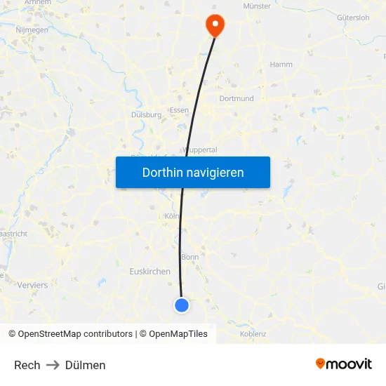 Rech to Dülmen map