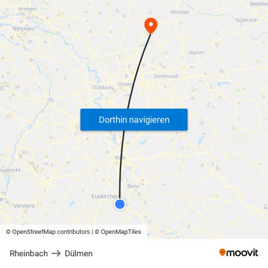 Rheinbach to Dülmen map