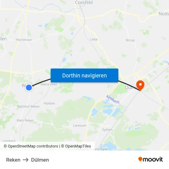 Reken to Dülmen map
