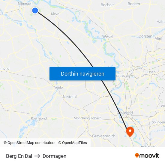 Berg En Dal to Dormagen map