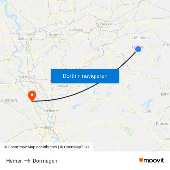 Hemer to Dormagen map