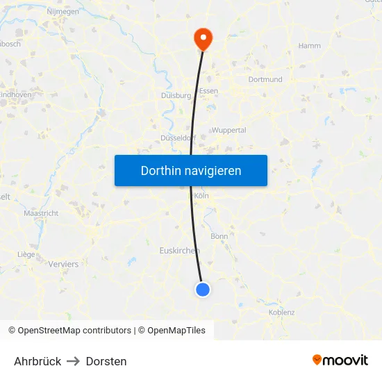 Ahrbrück to Dorsten map