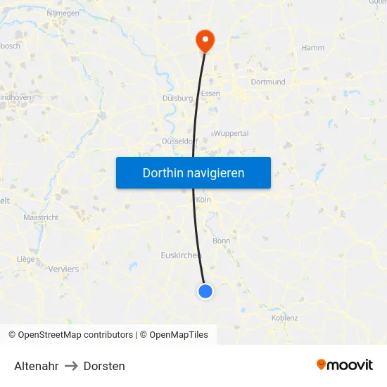 Altenahr to Dorsten map