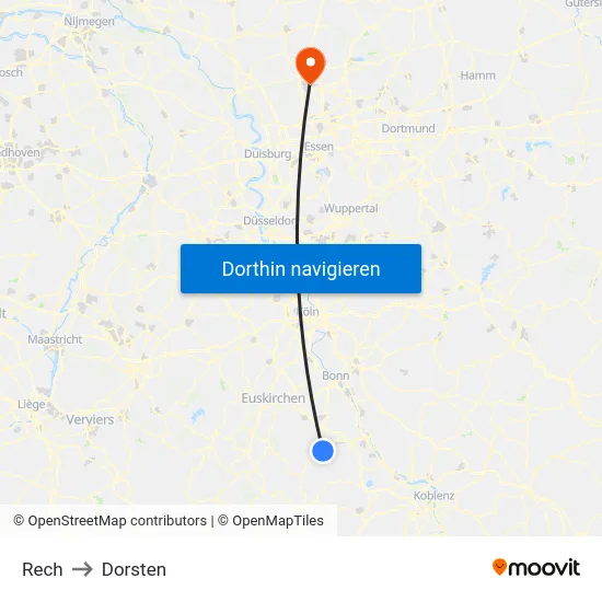 Rech to Dorsten map