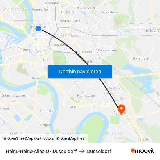 Heinr.-Heine-Allee U - Düsseldorf to Düsseldorf map