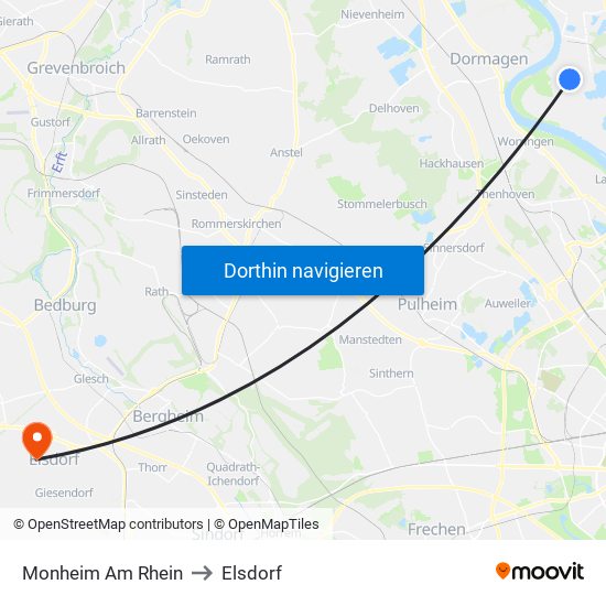 Monheim Am Rhein to Elsdorf map