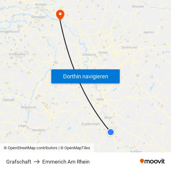 Grafschaft to Emmerich Am Rhein map