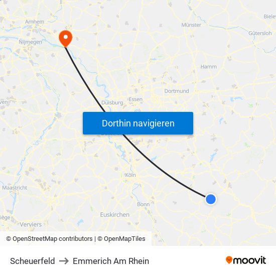 Scheuerfeld to Emmerich Am Rhein map