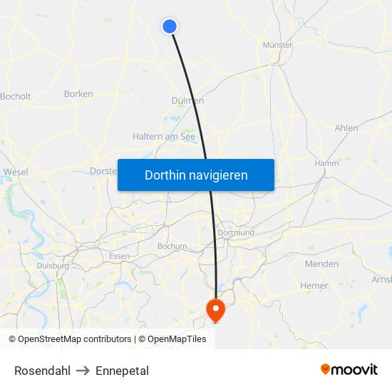 Rosendahl to Ennepetal map