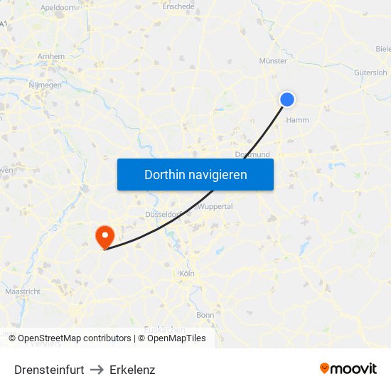 Drensteinfurt to Erkelenz map