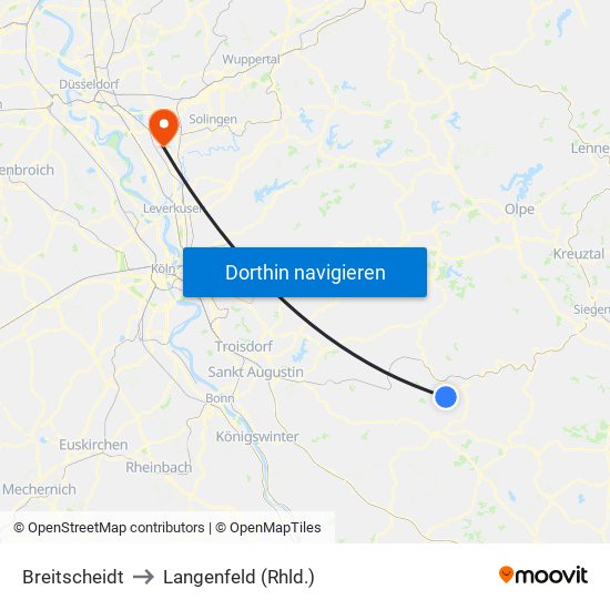 Breitscheidt to Langenfeld (Rhld.) map