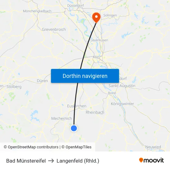 Bad Münstereifel to Langenfeld (Rhld.) map