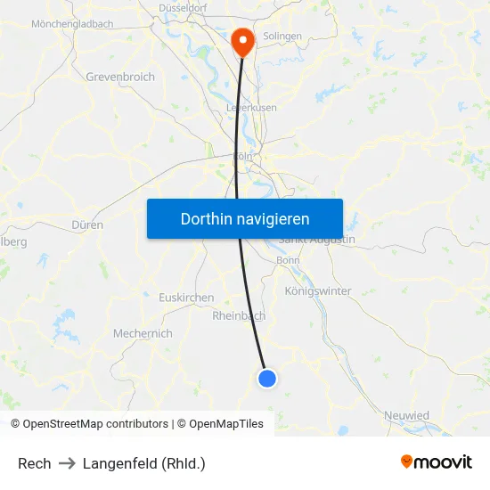 Rech to Langenfeld (Rhld.) map