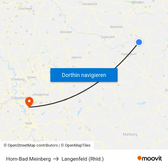 Horn-Bad Meinberg to Langenfeld (Rhld.) map