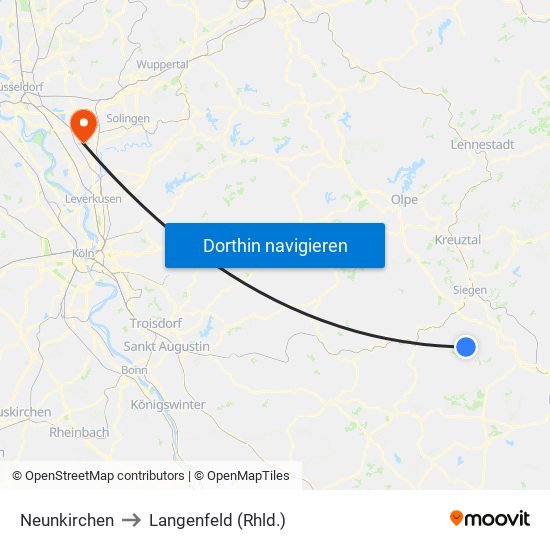 Neunkirchen to Langenfeld (Rhld.) map