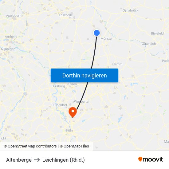 Altenberge to Leichlingen (Rhld.) map