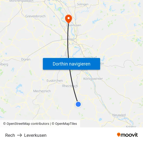 Rech to Leverkusen map