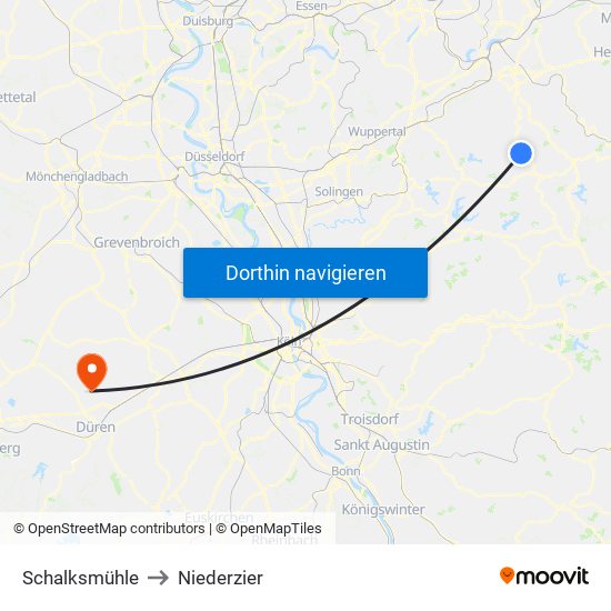 Schalksmühle to Niederzier map