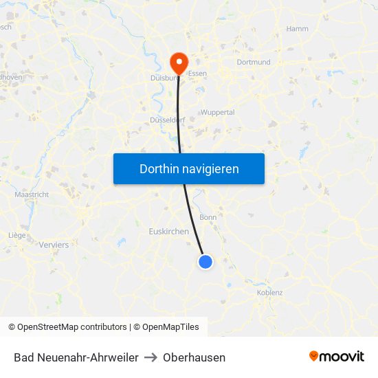 Bad Neuenahr-Ahrweiler to Oberhausen map