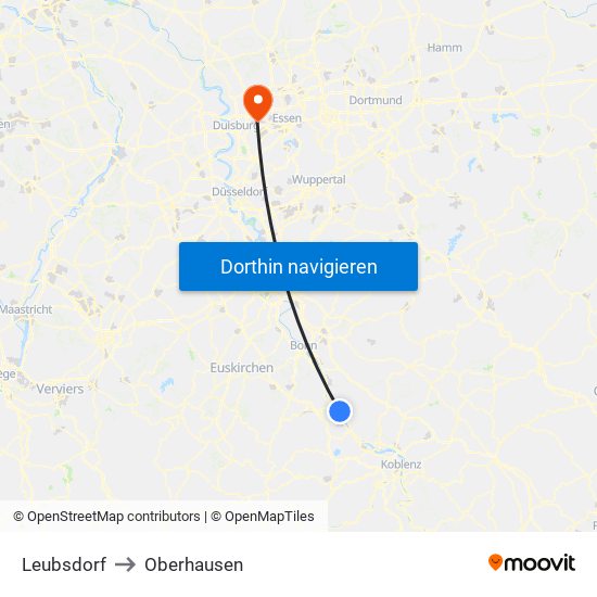 Leubsdorf to Oberhausen map