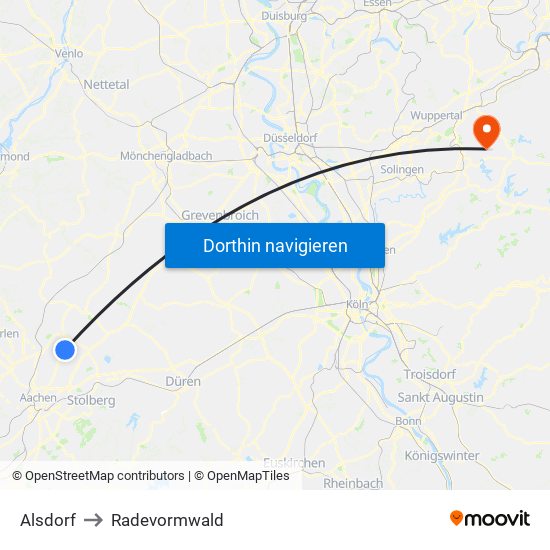 Alsdorf to Radevormwald map