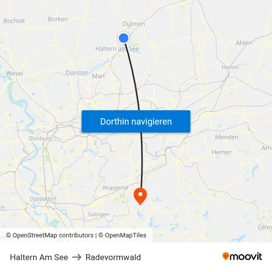 Haltern Am See to Radevormwald map