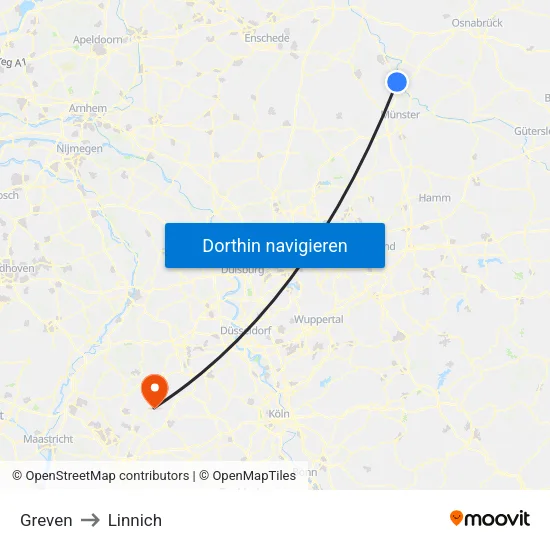 Greven to Linnich map