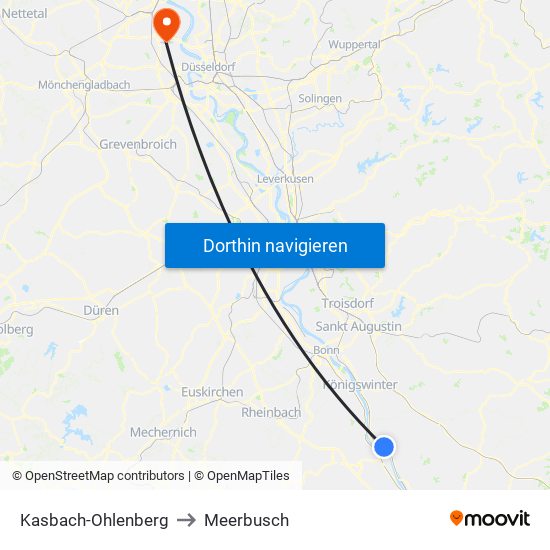 Kasbach-Ohlenberg to Meerbusch map