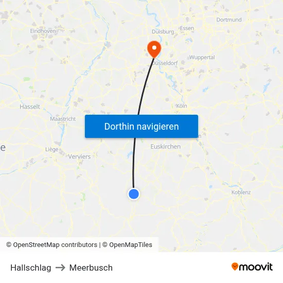Hallschlag to Meerbusch map